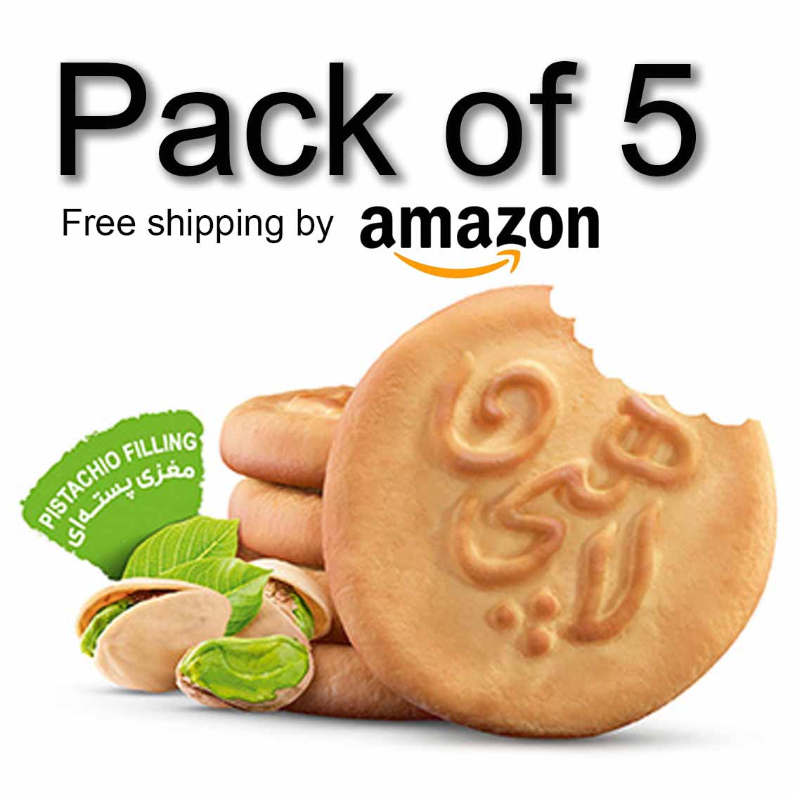 pack of 5 pistachio filling Lahijan kolooche- buy with prime